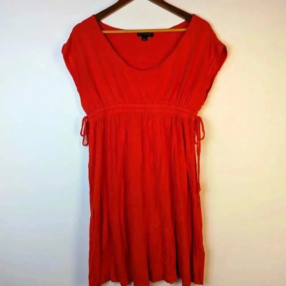 Banana Republic Babydoll Orange Tee Shirt Dress - Small
